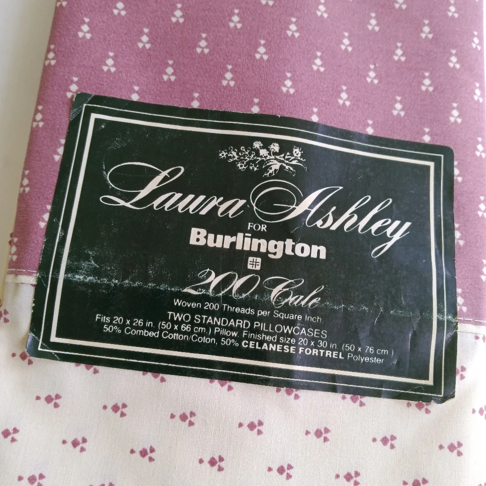 NOS Laura Ashley Burlington 200 Cale Pillowcase *Single* Vintage